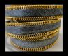 Hair-On Leather with Gold Chain 10mm-SE-Grey