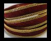 Hair-On Leather with Gold Chain 10mm-SE-Red