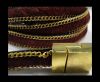 Hair-On Leather with Gold Chain-10 mm - Mehroon