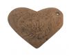 Heart 8cm - style 4 - Natural Leather Embossed