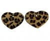 KC-Key Cord Heart Shape 8cm leopard hair-on