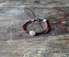 Leather Bracelets Supplies Bracelet09 - Red with diamond