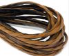 Braided Leather Flat - Single- 5mm - light brown - black 