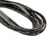 Flat Nappa Leather cords - 5mm - Lizard l+ímina dark silver