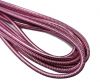 Round Stitched Nappa Leather Cord-4mm-metallic pink 1