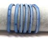 Real Round Nappa Leather cords 6mm-Ostrich style blue