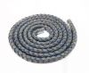 Oval Braided Leather Cord-19*5mm-VINTAGE BLUE