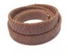 Oval Braided Leather Cord-15.5 by 4.5mm-dark natural