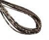Round Stitched Leather Cord - 3mm - PYTHON STYLE - DARK BROWN