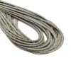 Round Stitched Leather Cord - 3mm - PYTHON STYLE - GREY