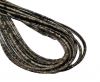 Round Stitched Leather Cord - 3mm - PYTHON STYLE - LIGHT OLIVE