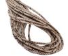 Round Stitched Leather Cord - 3mm - PYTHON STYLE - LIGHT ROSE