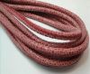 Round stitched nappa leather cord 6mm-RAZA RED + PAILL. TRANSP