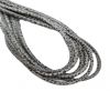 Round Stitched Leather Cord - 3mm - RAZA STYLE - GREY