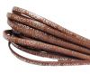 Real Flat Leather-5MM-Geloof Hoop Liefde - Brown Silver