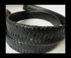 Real Nappa Flat Woven Cords - Black - 25mm