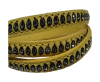 Real Nappa Flat Leather with swarovski crystals - 6mm - Yellow
