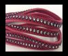 Real Nappa Flat Leather with swarovski crystals-6mm-Cranberry