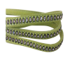Real Nappa Flat Leather with swarovski crystals-6mm-Pea green