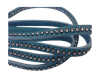 Real Nappa Flat Leather with swarovski crystals-6mm-Teal