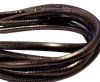 Round stitched nappa leather cord 4mm-Raza Lamina Dark Silver