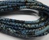 Round stitched nappa leather cord 6mm-Blue Python