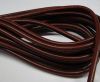 Round stitched nappa leather cord 6mm-Dark Red