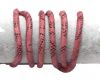 Real Round Nappa Leather cords 6mm- Lizard Prints -dark rose