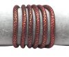 Real Round Nappa Leather cords 6mm- Snake style-red-black