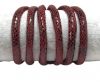 Real Round Nappa Leather cords 6mm-Snake Style- red wine