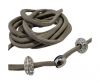 Real silk cords with inserts - 4 mm - Taupe