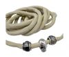 Real silk cords with inserts - 8 mm - Biscotti