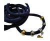 Real silk cords with inserts - 8 mm - Dark Blue