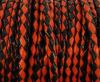 Round Braided Leather Cord SE/B/22-Red-Black-8mm