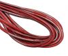 Round Stitched Nappa Leather Cord-4mm-Red silver