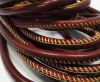 Round stitched nappa leather cord  Red - 6 mm
