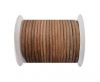 Round Leather Cord 4mm- Hairy Dark Natural