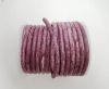 Round Leather Cord -5mm Vintage Dark Pink