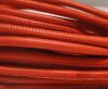 Round stitched nappa leather cord Snake-style -Dark Red -4mm