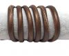 Round stitched nappa leather cord-6mm-Light bronze