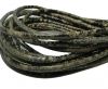 Round stitched nappa leather cord 4 mm - Python Dark Brown