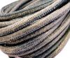 Round stitched nappa leather cord 4mm-Lizard Taupe Paill. Transp