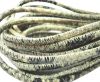 Round stitched nappa leather cord 4mm-Pyton beige