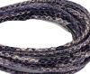 Round stitched nappa leather cord black-grey-white -4mm