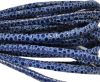 Round stitched nappa leather cord Snake-Sting ray style Blue-4mm