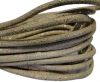 Round stitched nappa leather cord Snake-style-Gold beige-4mm