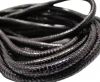 Round stitched nappa leather cord Snake-style-Purple -4mm