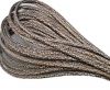 Round stitched nappa leather cord Snake style-4mm-Patch Style Dark Brown