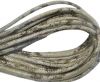 Round stitched nappa leather cord Snake style-4mm-silver-beige-brown