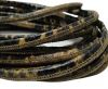 Round stitched nappa leather cord Snake style-4mm-stich python senape